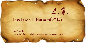 Leviczki Honoráta névjegykártya